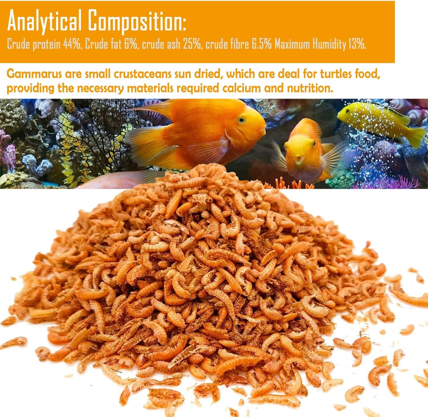 BPS Alimento Comida Gammarus para Tortugas Turtle Terrapin Food 5 Diferentes Modelos para Elegir (Gammarus Alimento 120 g) BPS-04060 — view 3