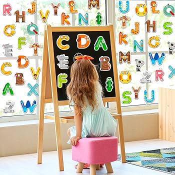 Amazon.com: Whaline 52Pcs Alphabet Letters Thick Gel Clings Cute