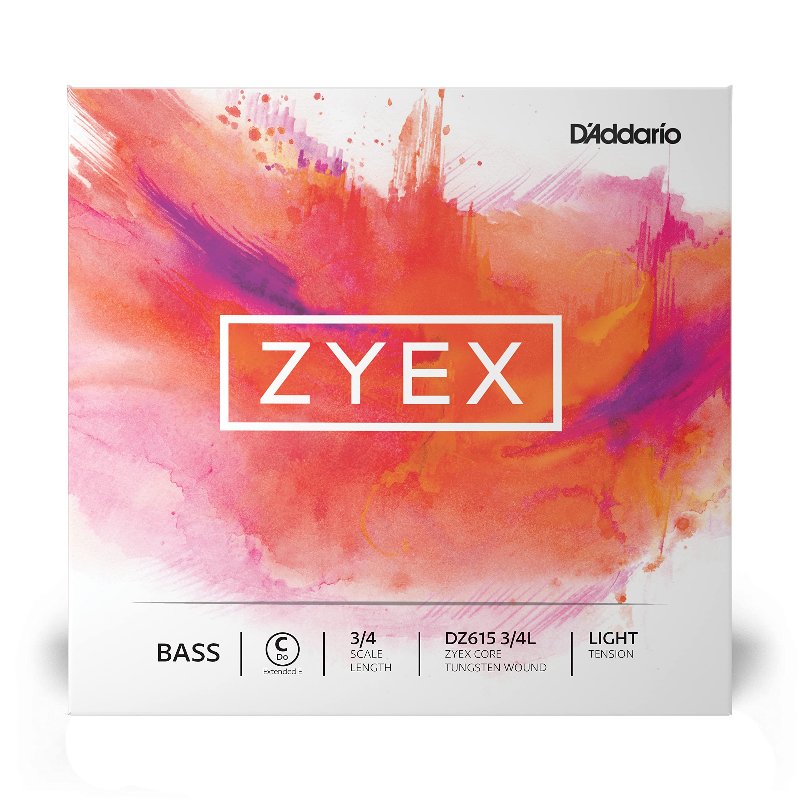 D'Addario DZ615 3/4L Zyex Bass-Einzelsaite (C/verlängertes E), 3/4, mittlere Spannung