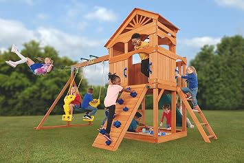 CREATIVE CEDAR DESIGNS Timber Valley Playset Accessories & Green Slide