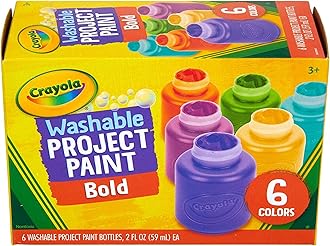 Washable Kids Paint, Assorted Bold Colors, Painting Supplies, 6 Count