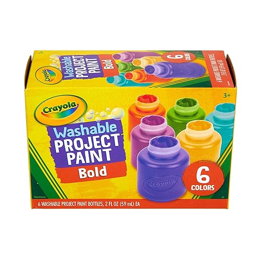 Crayola Washable Kids Paint (6ct), Assorted Bulk Paint Set for Kids, Christmas Gifts for Grandkids & Toddlers, Nontoxic, Arts & Crafts Kit, Ages 3+