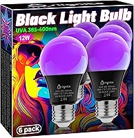 Vista 16 de Bombillas Briignite de luz negra, 12 W LED de luz negra para decoración de Halloween, foco UVA 385-400 nm, foco negro A19 para brillar