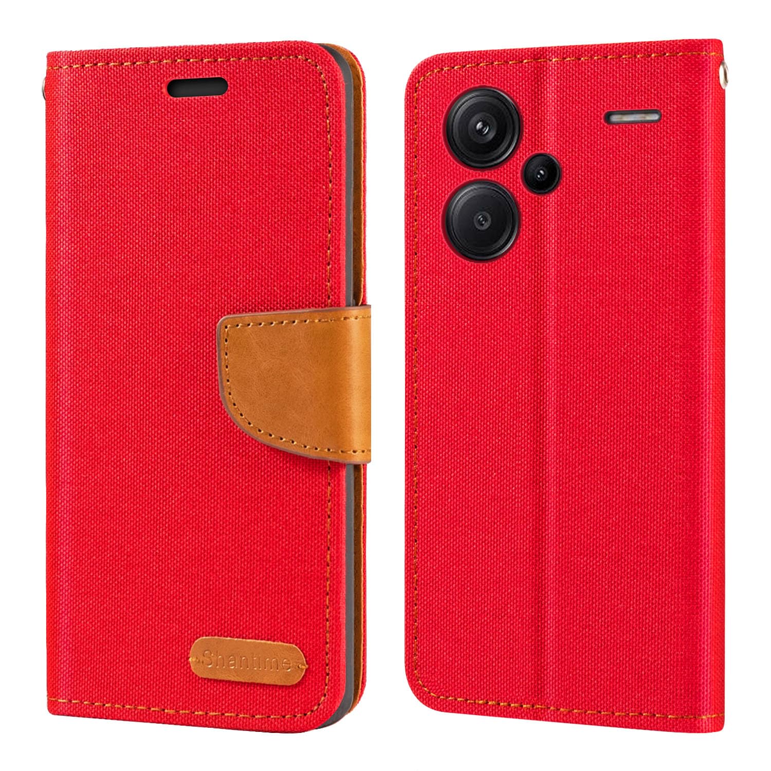 Custodia Flip Con Portafoglio Shantime Per Xiaomi Redmi Note 7 / Note 7 Pro / Note 7S - Cover Protettiva In Tessuto Oxford E Pelle PU, Chiusura Magnetica, 3 Slot Per Carte E Tasca Contanti, Funzione Cavalletto - 4