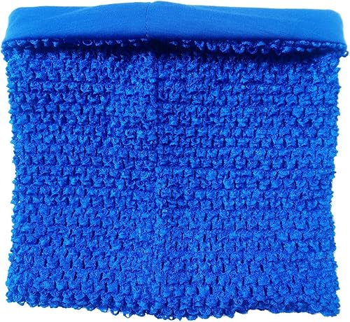 momtutus Tutú de ganchillo azul real forrado en la parte superior de 12 x 10 pulgadas, parte superior de tubo de tutú de ganchillo elástico, talla