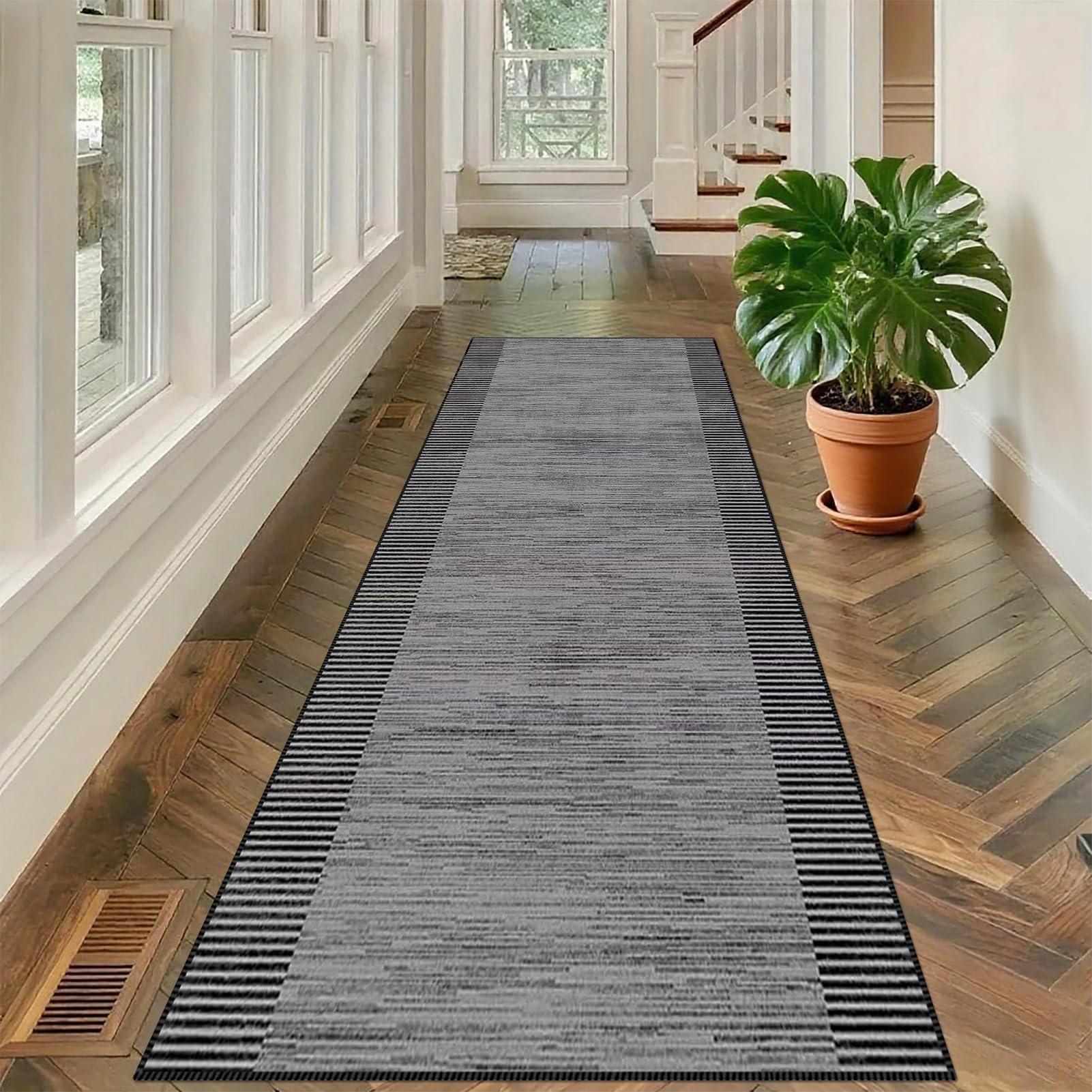Tehocwiz K-543 Carpet Runners For Hallways, Non Slip Kitchen Runner 80 X 380 Cm Long Corridor Runner Rug, Absorbent Narrow Rugs, Machine Washable Hallway Hall Runner For Kitchen, Entryway, Laundry