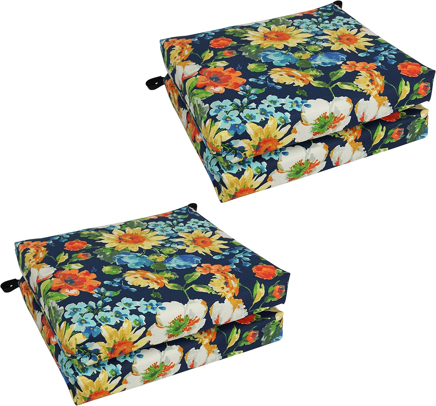Blazing Needles Outdoor Chair Cushion, 20" x 19", Alfinia Fresco Caspian 4 Count