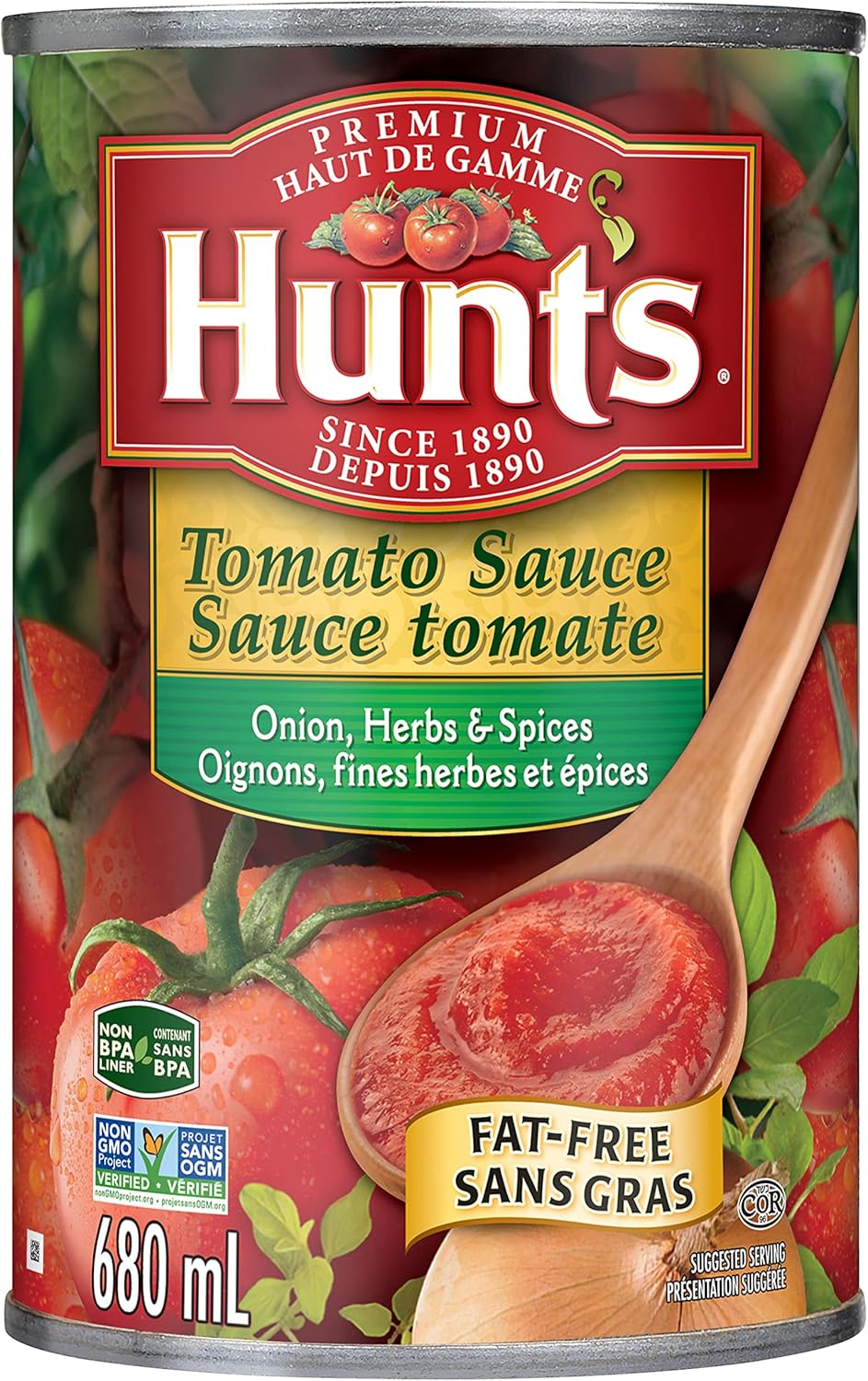 Hunt's Tomato Sauce with Onion, Herbs and Spices, 680 ml, Pack of 12