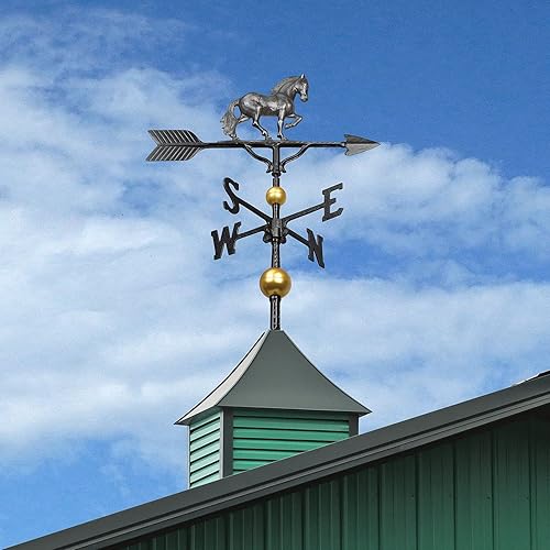 Miniatura 2 de Tienda de números de dirección 32" Aluminio Deluxe 3D Horse Weathervane 300 Series-Mount Incluido (hierro sueco)