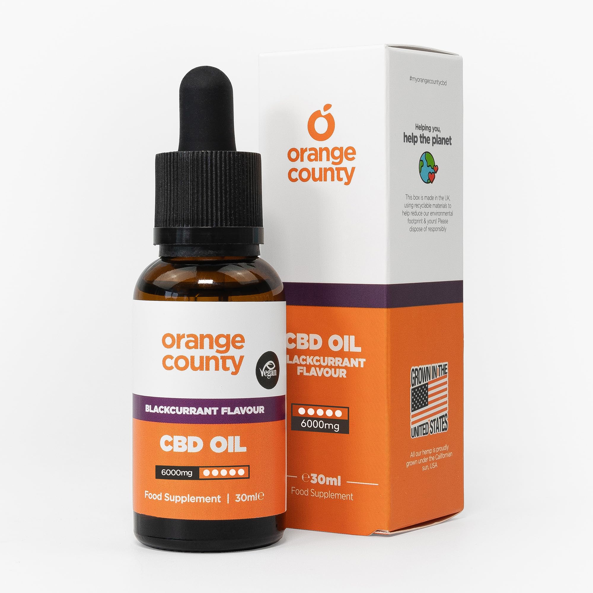 Orange County CBD Blackcurrant Flavour CBD Oil 6000mg 30ml