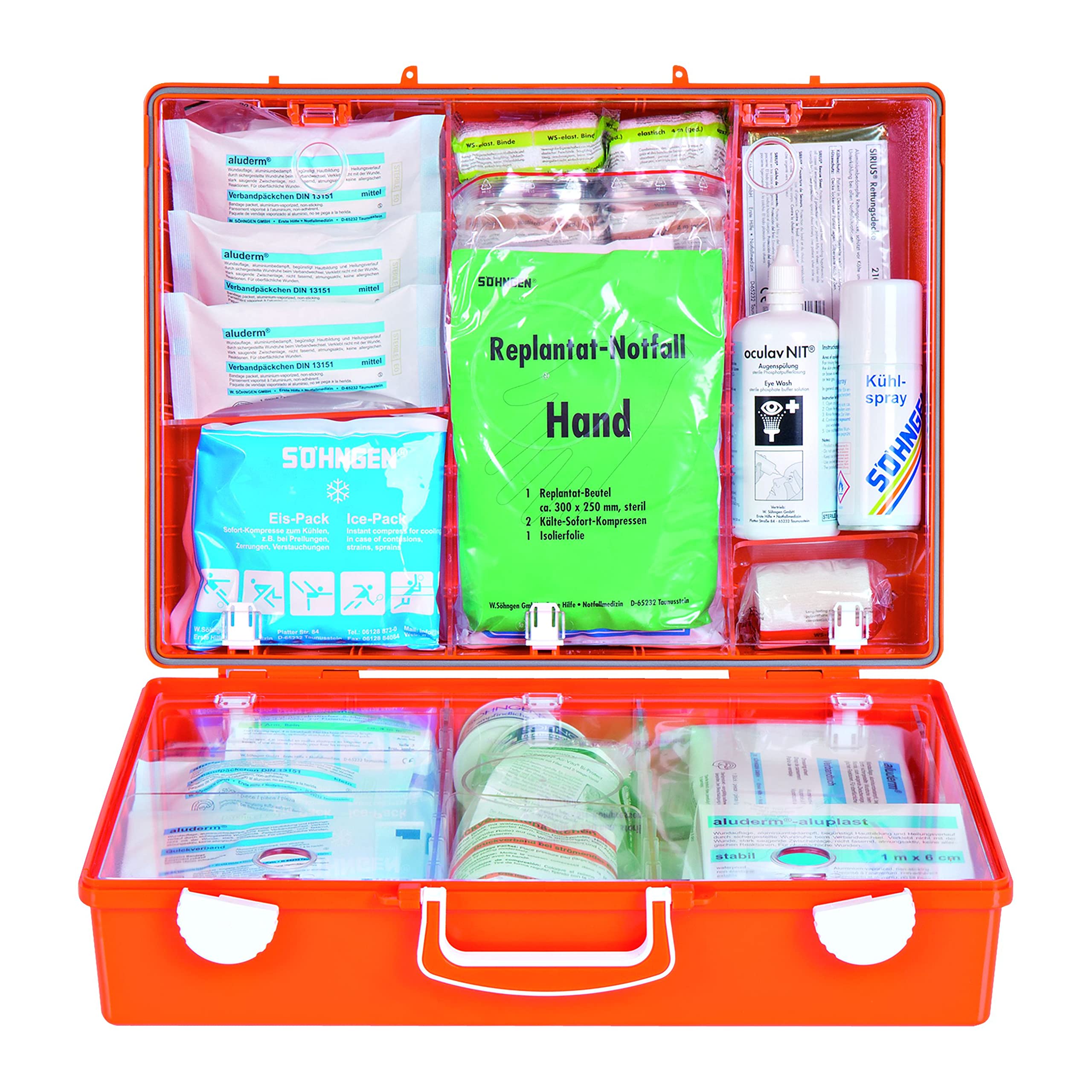 Söhngen 0360104 Kit Primeros Auxilios (maletín falegnamerie DIN 13 157 + extensiones