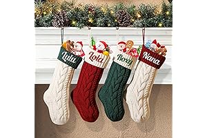 Personalized 18" Large Knit Christmas Stocking for Girls