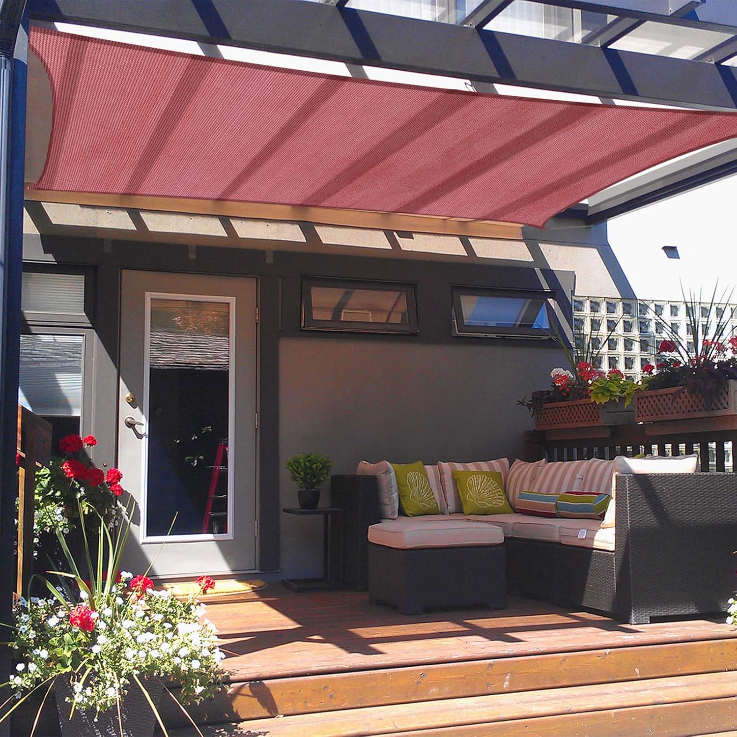 ROYAMY 10' x 15' Sun Shade Sail Rectangle, UV Block Sun Shades Canopy for Patios, Terra