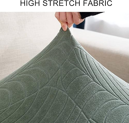 Miniatura 4 de Fundas de cojín elásticas para sofá, funda de cojín para asiento de sofá, diseño de hojas jacquard, protector de muebles para sofá seccional