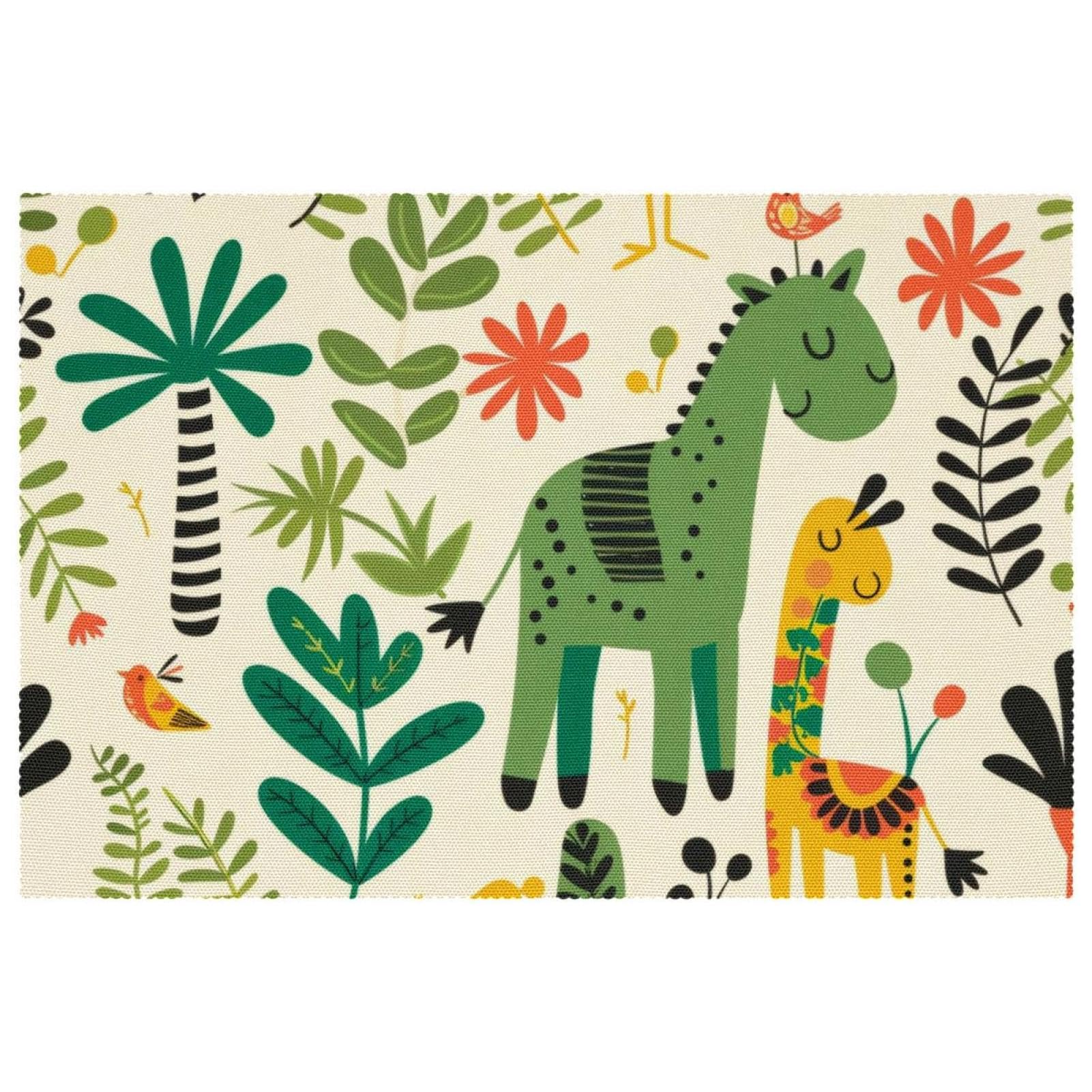 Sets de table motif girafe zèbre lot de 6 lavables pour salle à manger 30x45 cm