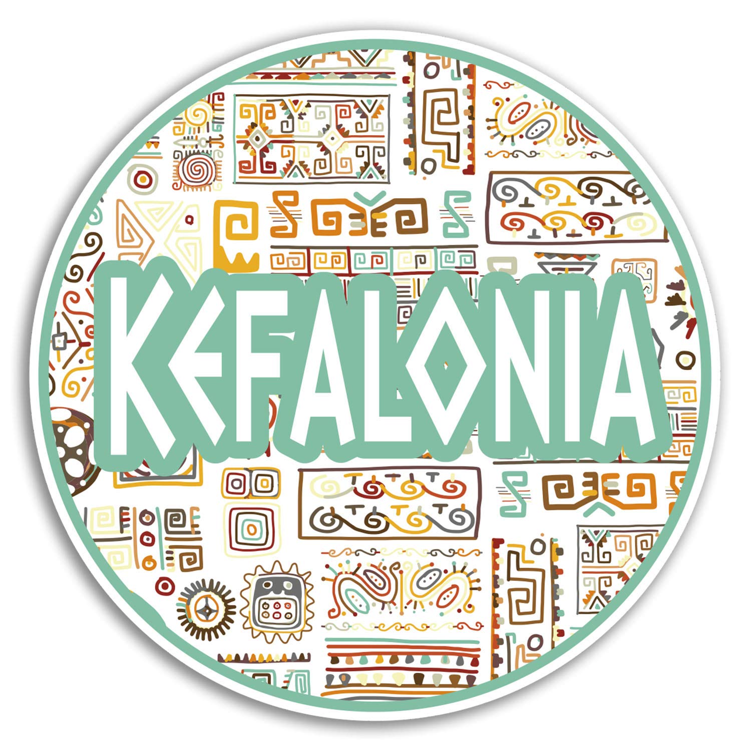 Destination Vinyl Ltd Multi 2 X 10Cm Kefalonia Greece Vinyl Stickers - Greek Sticker Laptop Luggage #18776 (10Cm Wide)
