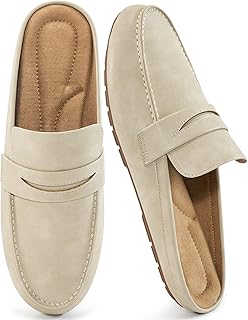 Mules for Women Flats Shoes: Comfortable Dressy Round Toe Backless Mule Slides Casual Walking Slip On Work Loafers