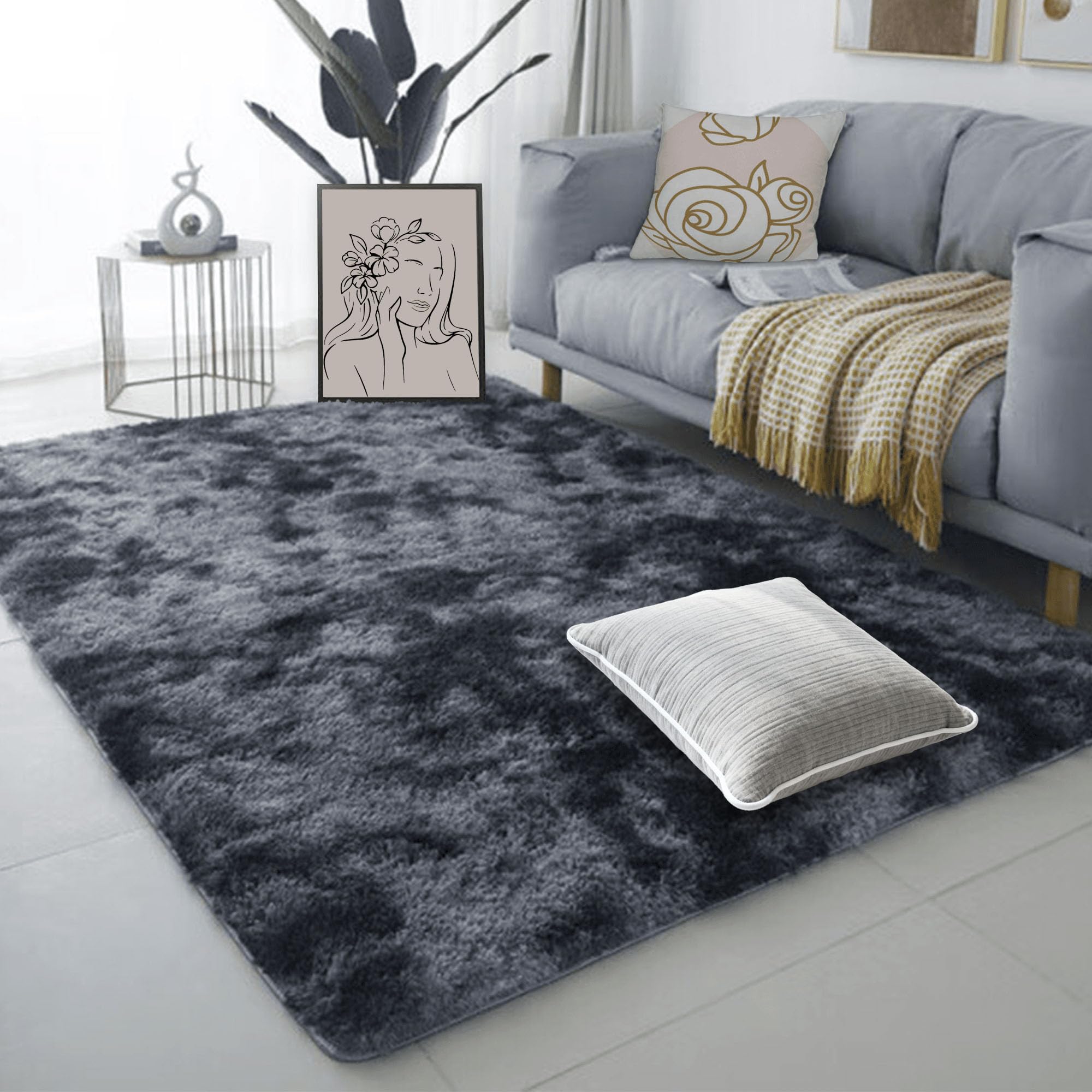 Moquette de chambre 170x170 cm au design moderne et épuré