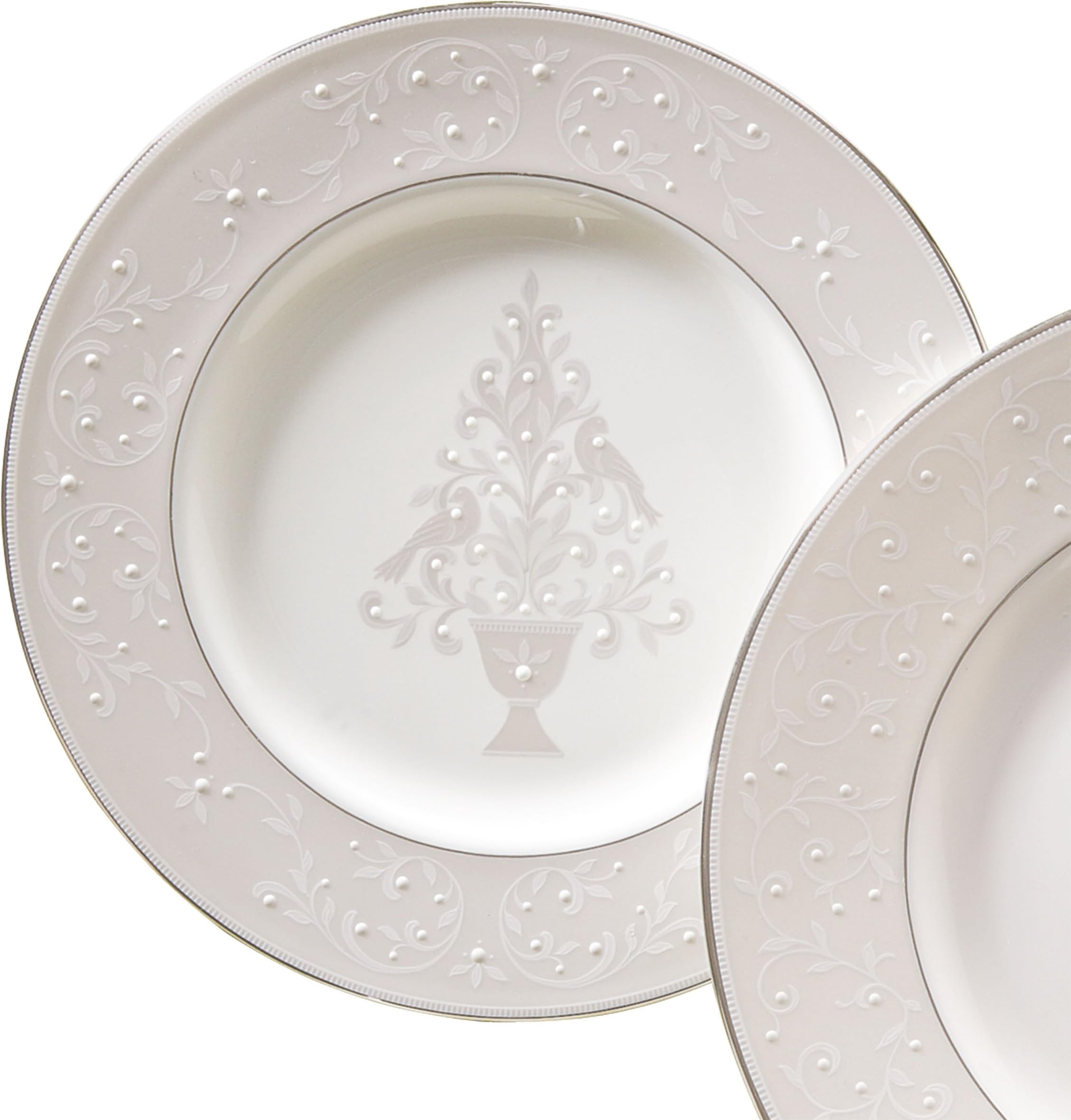 Lenox Opal Innocence Tree Accent Plate,White,Accent Plate, Tree