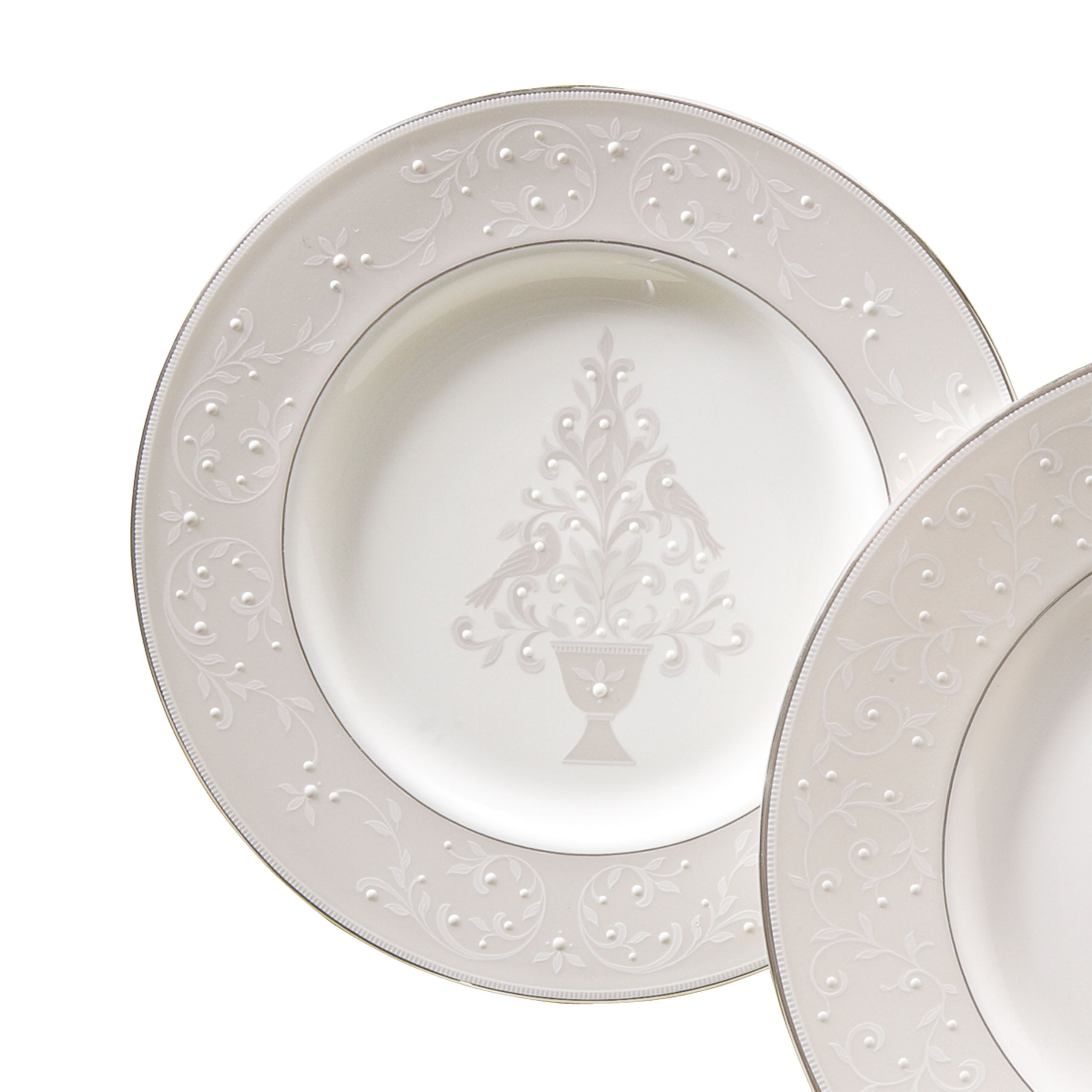 LenoxOpal Innocence Tree Accent Plate,White,Accent Plate, Tree