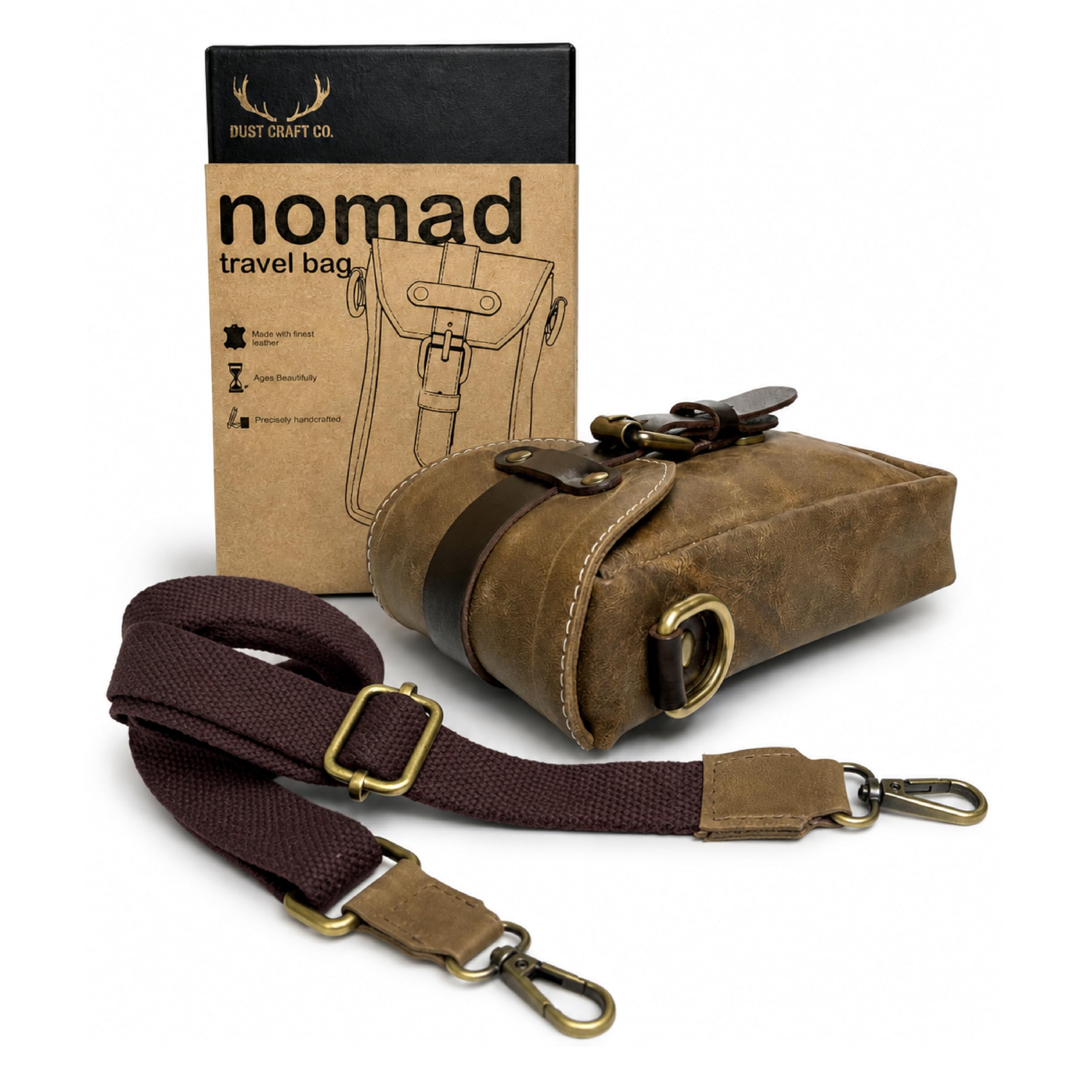 Nomad Travel Bag | Magnetic Motorcycle Tank Bag | Unisex Genuine Leather Crossbody Travel Pouch with Magnetic Quick Release | Cross Shoulder Bag | Belt Pouch-image-23