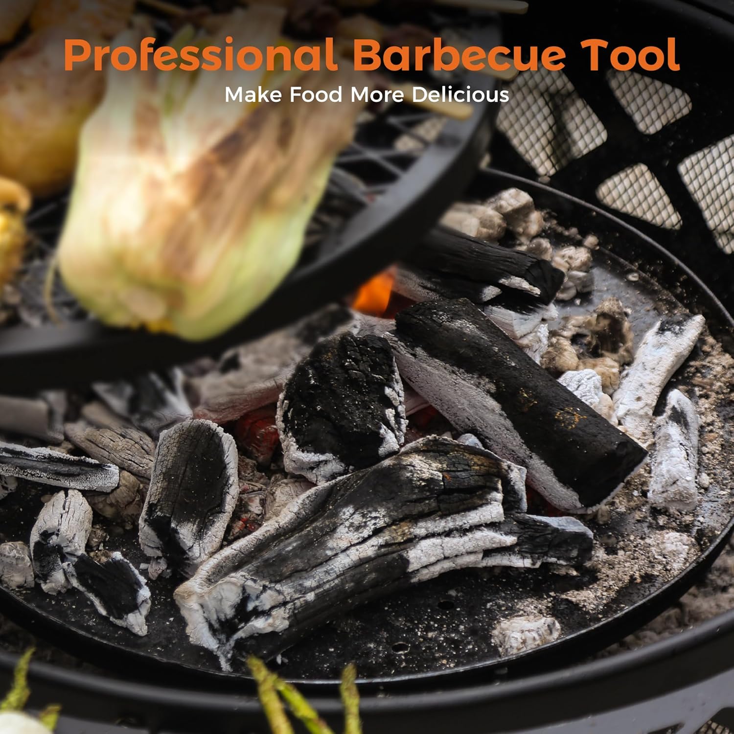 BALI OUTDOORS Charcoal Pan for Fire Pit, BBQ Grill Charcoal Tray Round, Cast Iron Charcoal Fire Pan and Heavy Duty, Black
