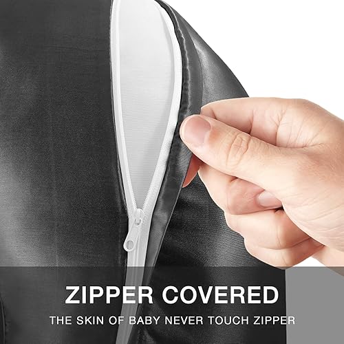 Miniatura 5 de Pro Goleem Funda de almohada de lactancia de satén con sensación de seda, suave para lactancia mamás, se adapta a almohada de lactancia infantil