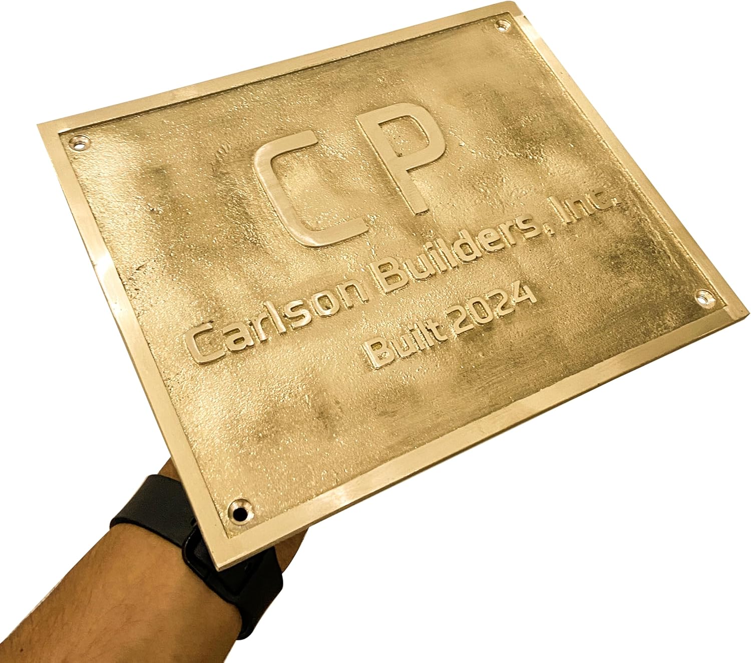 SamStar Personalized 3D Engraved Brass Plaque – Custom Cast Solid Brass Sign (6x6 Inches) – Hand-Polished Finish for Home, Office, Business, or Memorial – Indoor & Outdoor Use