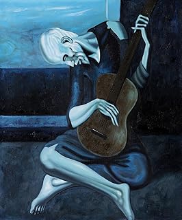 Pablo Picasso, The Old Guitarist - Canvas Print Rolled in a Tube, Famous Paintings Wall Art Décor (11x14 inch)