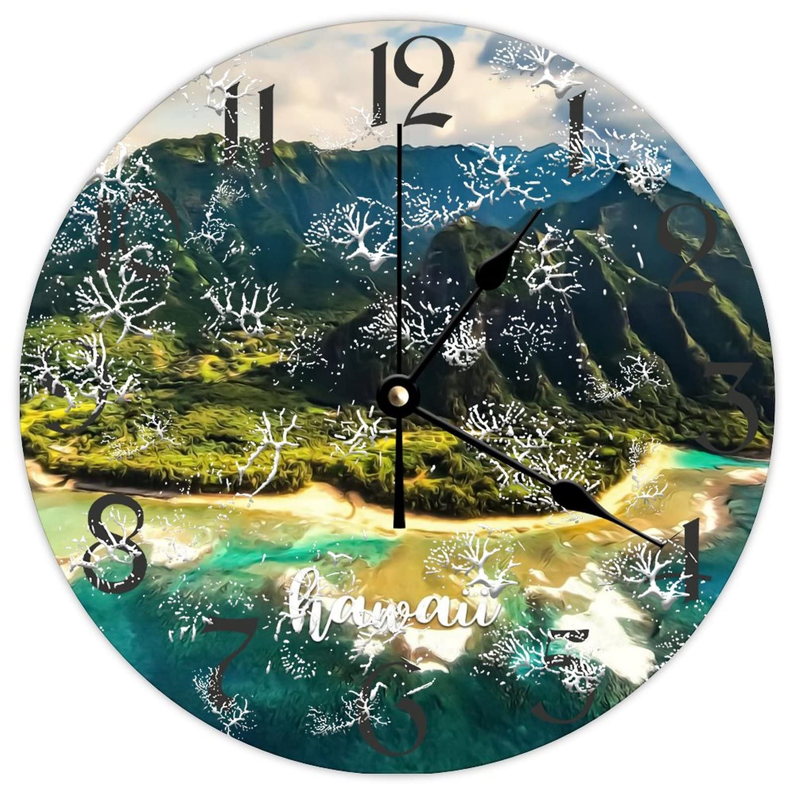 Horloge en bois de salon style rétro pour une ambiance Hawaii chaleureuse
