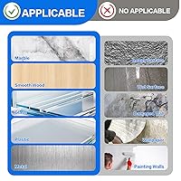 Vista 7 de 100 Pcs Double Sided Adhesive Pads,Heavy Duty Mounting Tape, 3mm Thickness Pre-Cut Foam Tape,Super-Sticky Black Strong Pads Rectangle Shape Negro