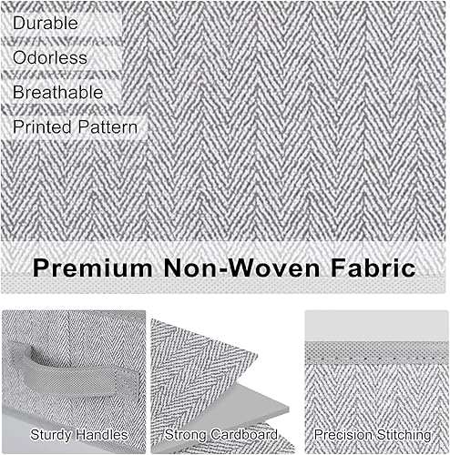 Miniatura 5 de WUIKE Organizadores y almacenamiento de armario, contenedores de almacenamiento trapezoidales, contenedores de tela con asas, cestas de