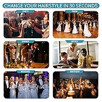 Vista 8 de Qunlinta Extensiones de cabello desordenado para mujer, extensiones de cabello para mujer, color negro y marrón