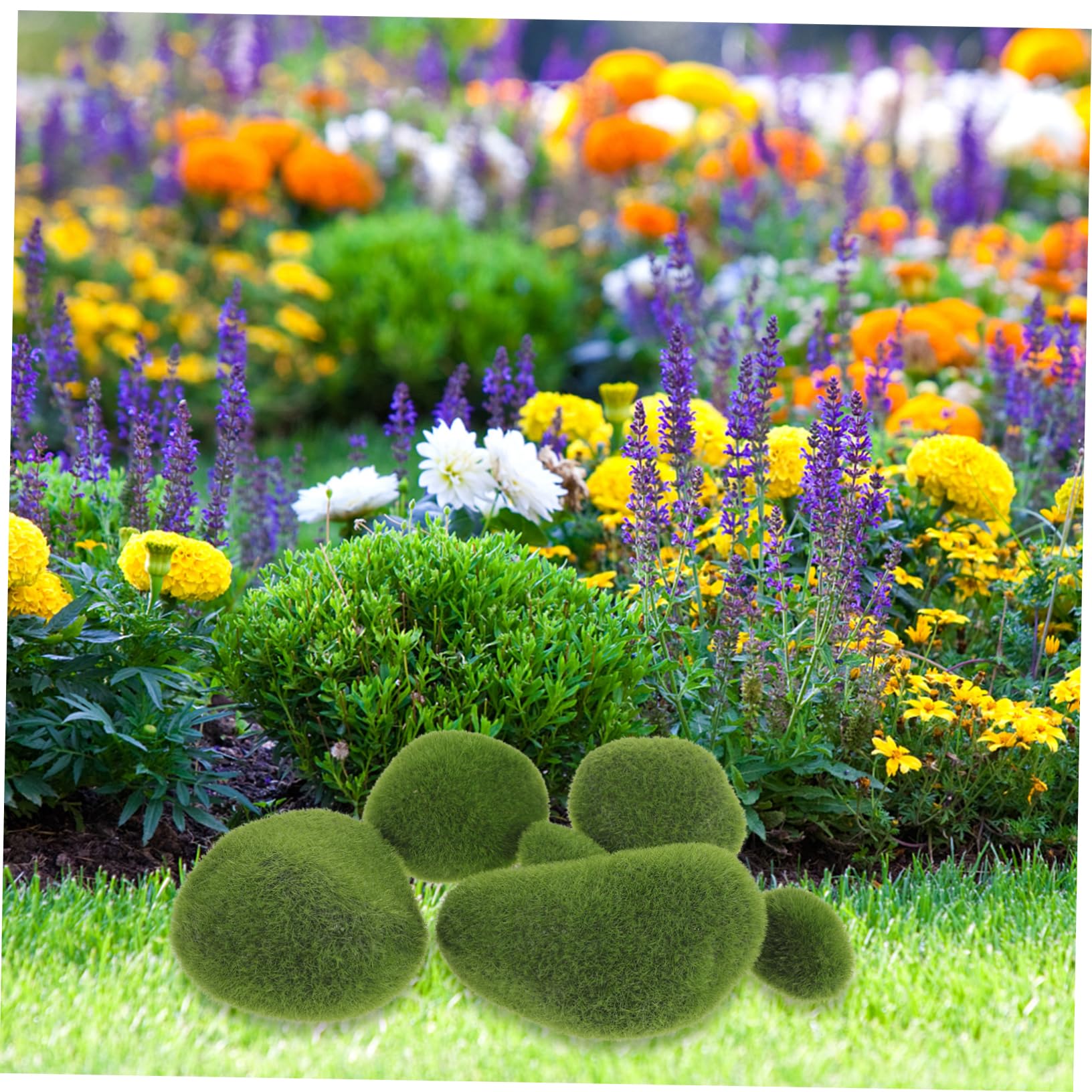 FUNOMOCYA Artificial Mossy Stone Set 6 Pieces for Bonsai Decoration Plant Wall Accessories Background Wall Decor for Home