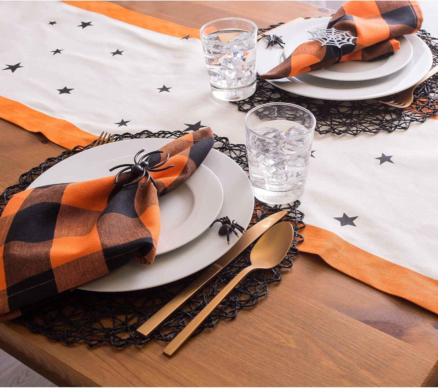 DII Halloween Napkin Rings Novelty Tabletop Décor Set, 3" Dia, Black Spider Web, 6 Piece