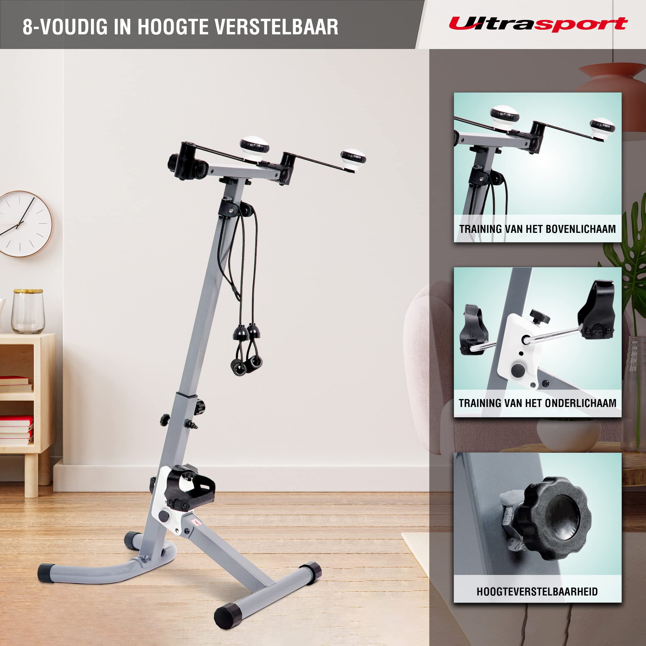 Ultrasport Senior Fitness, Vitality Trainer, Senior F-Bike, Mini Cross Trainer, Recumbent Exercise Bike, Foldable