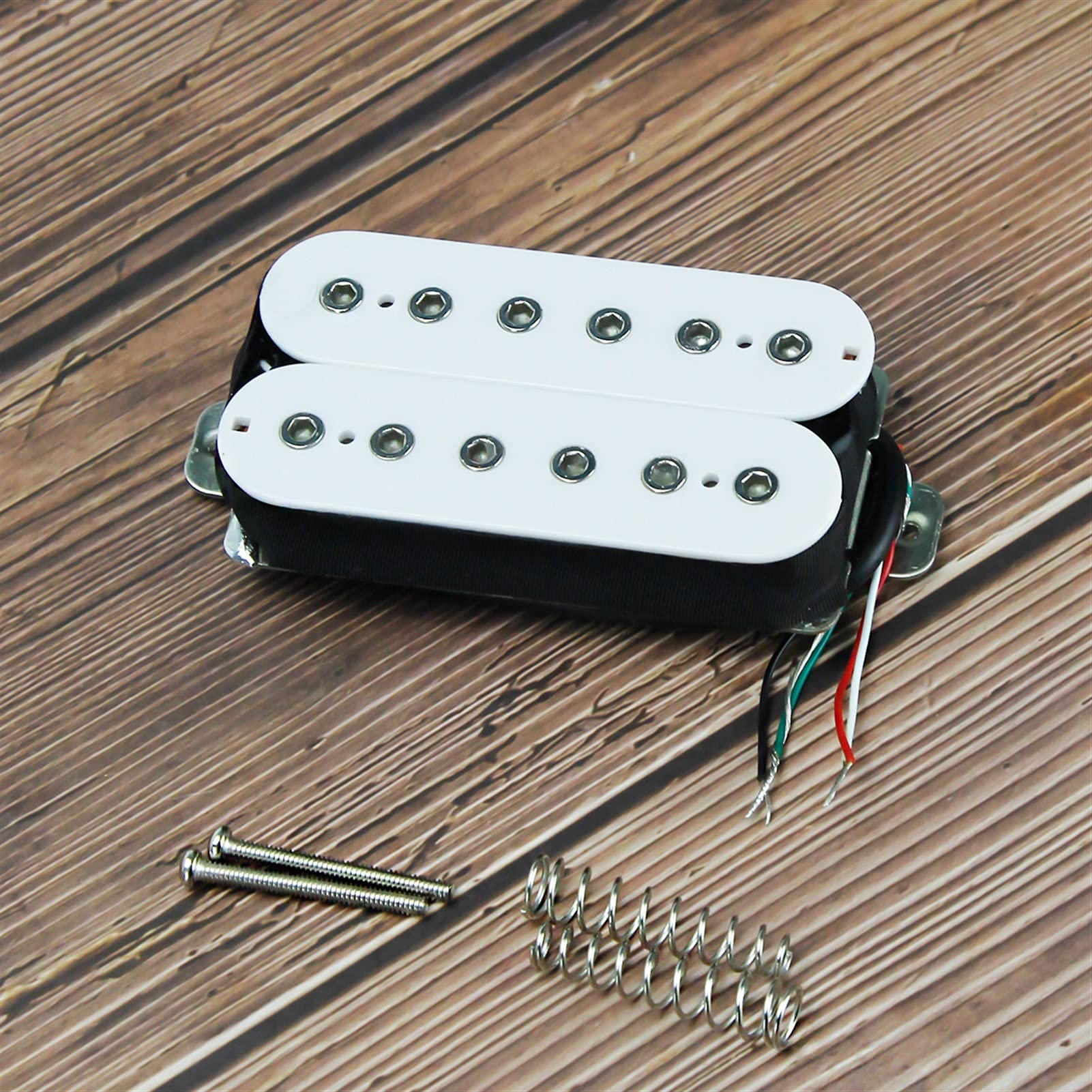 FLFL Alnico 5 Humbucker Pick-up Electric Guitar Bridge Pickup Blanc 14k 4-Fils pour Les Pièces De Guitare Micros de Guitare