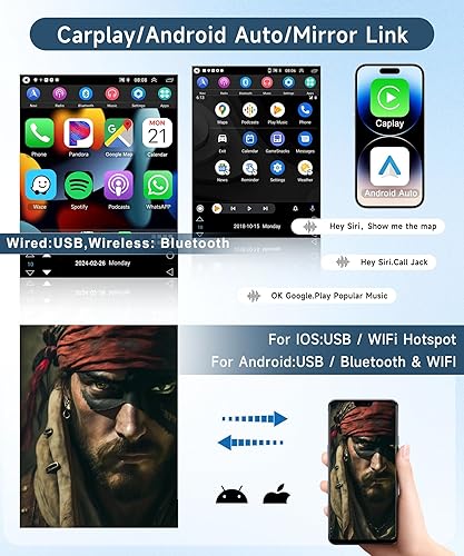 Miniatura 3 de 4Core+64G para Ford Focus 2012 2013 2014 2015 2016 2017 2018 Radio estéreo de coche con Carplay inalámbrico Android Auto, WiFi 9.7 pulgadas 1080 p