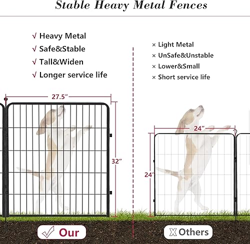 Miniatura 7 de Corralito para perros de 32 pulgadas, 20 paneles, para interiores y exteriores, para perros medianos y pequeños, valla de metal resistente para