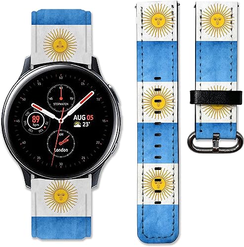 Correa de cuero de repuesto compatible con Samsung Galaxy Watch4 Active 2 Watch4 Classic Active 2 Watch 3 Gear S3 S2 y otros relojes de 20 y 0.866in