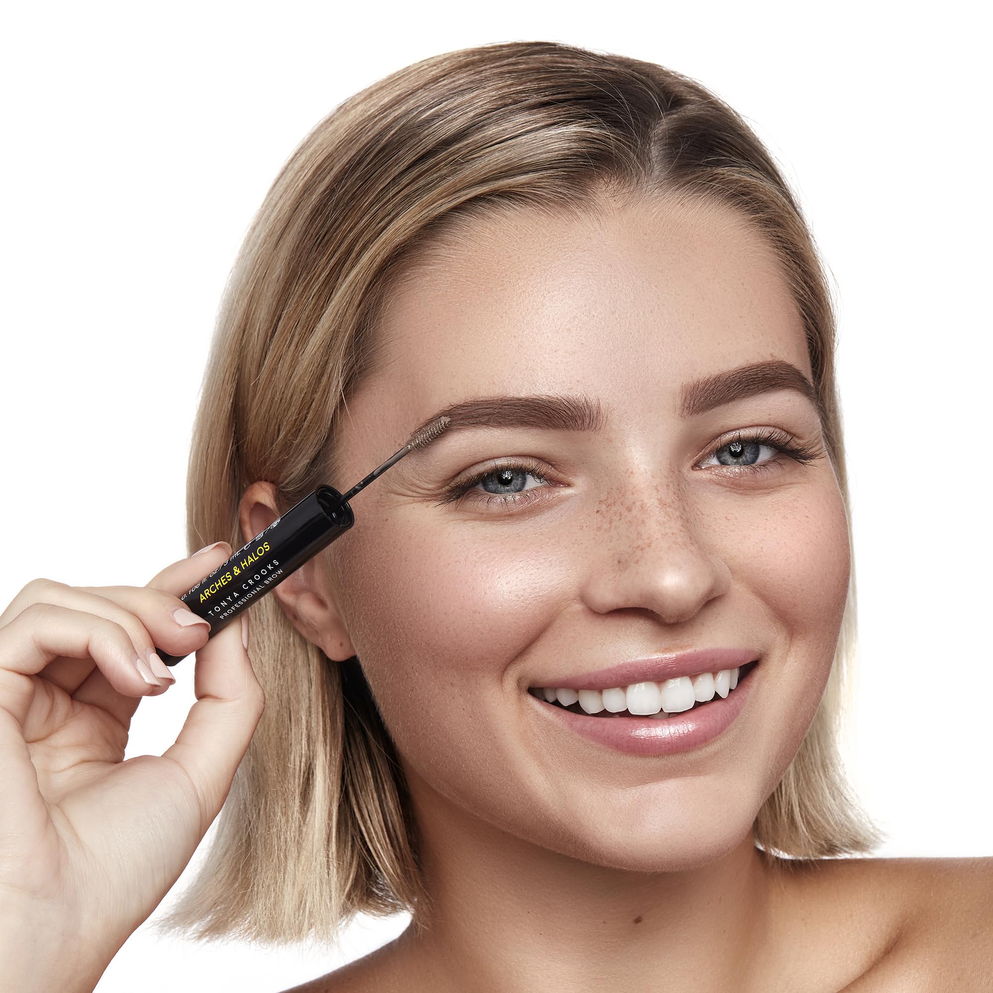 Arches & Halos Microfiber Tinted Brow Mousse - Da forma y define - Para unas cejas completas, fluffy" y naturales - Maquillaje vegano sin testar en animales - Neutral Brown, 3ml