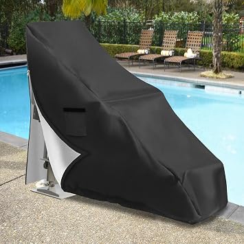 Pool Lift Cover for Global Lift Corp Inground Pool Lift Chairs, Black