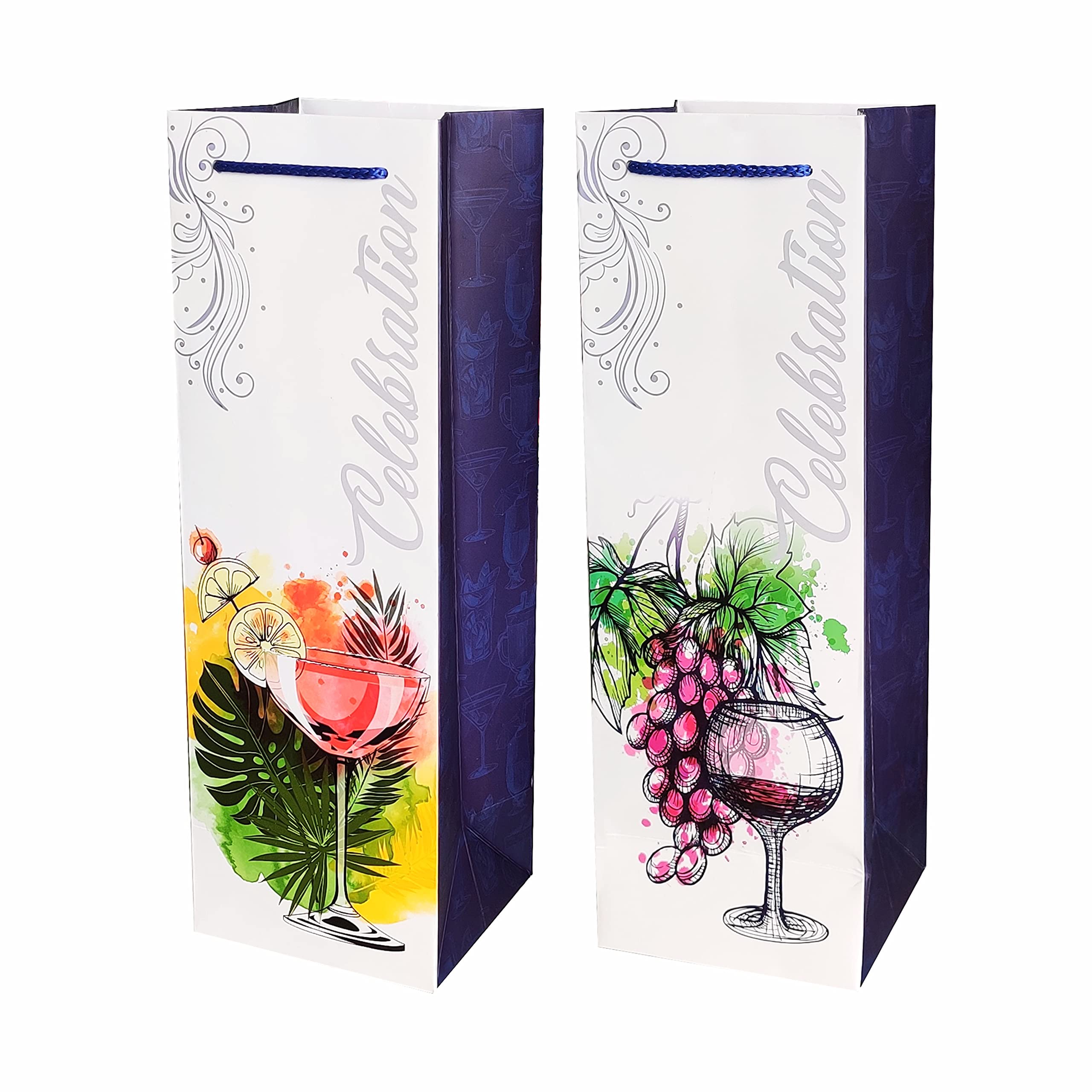 VESTTA -ELEGANCE REDEFINED Wine paper bag, Large, 14 (H) x 4 (B) x 4.5 (L) Inches, Wine glass water color design for Weddings, Anniversaries, Birthdays, All Celebrations (5) (B09GG1SKQ6) Amazon Price History, Amazon Price Tracker