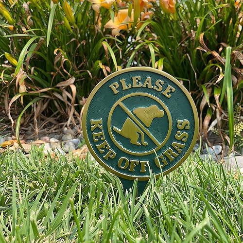 Miniatura 5 de SmartSign Letrero para patio con texto en inglés "Please Keep Off Grass" No Dog Poop Yard Sign para césped/jardín, 9.5 x 5.25 pulgadas, placa de