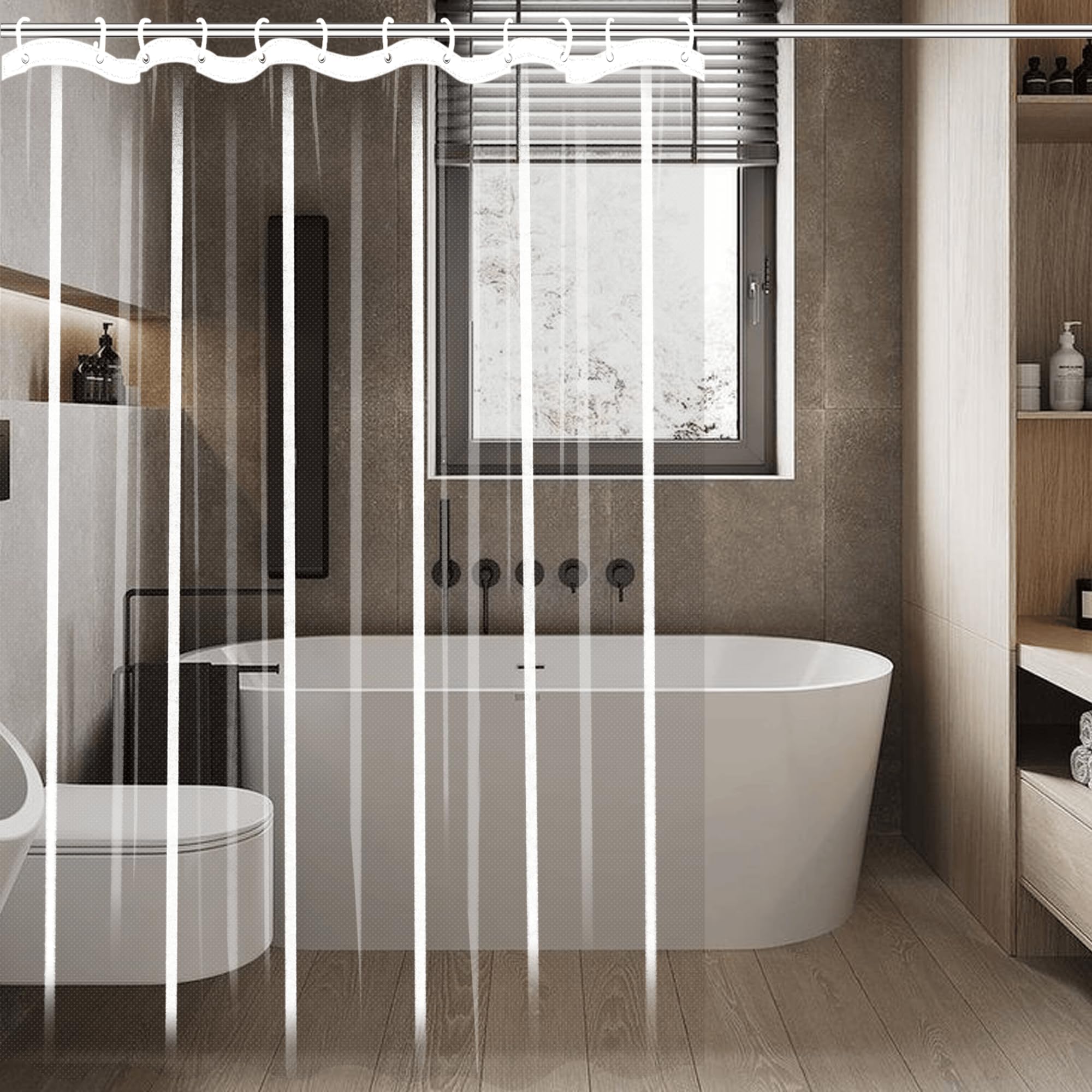 Rideau douche 300 x 175 cm imperméable en PEVA épais avec protection anti moisissure
