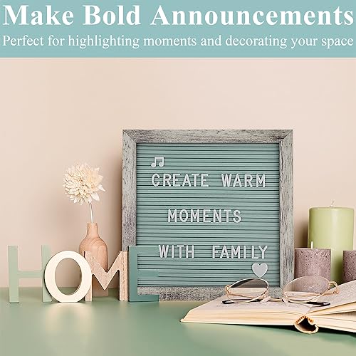 Miniatura 72 de C Crystal Lemon - Tablero de fieltro para letras, 10 x 10 pulgadas, tablero de madera para mensajes intercambiables, marco de madera, montaje en Gris