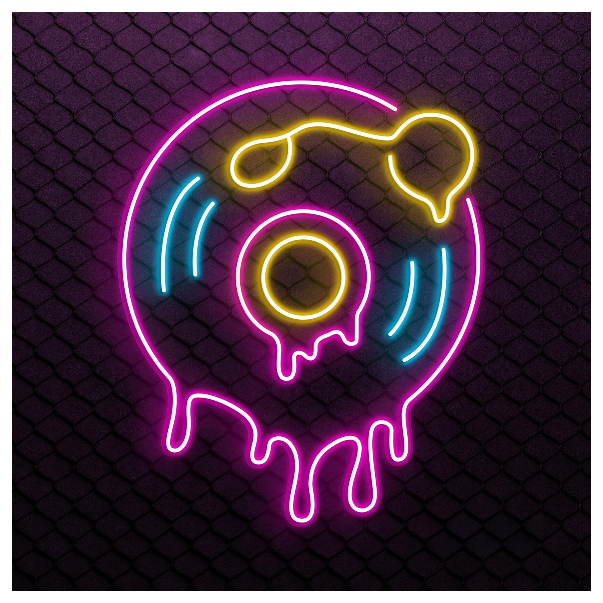 RONGCH Hanging Art Signs Melting Vinyl Record Neon Sign, Suitable for Cafe Studio Decor with Brightness Adjustable 50cm