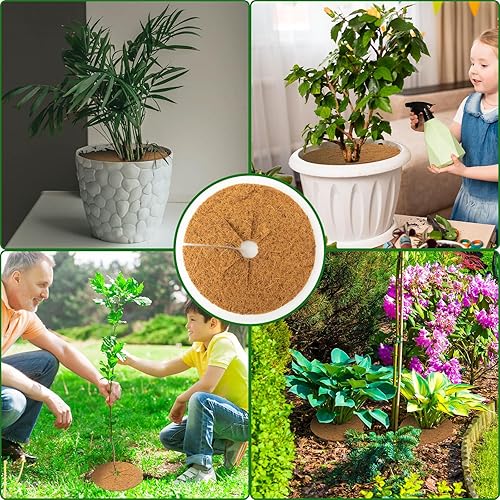 Miniatura 6 de BBTO El juego de 18 piezas de protección para árboles y plantas incluye 12 protectores de tronco de árboles, 6 fibras de coco, anillo de mantillo,