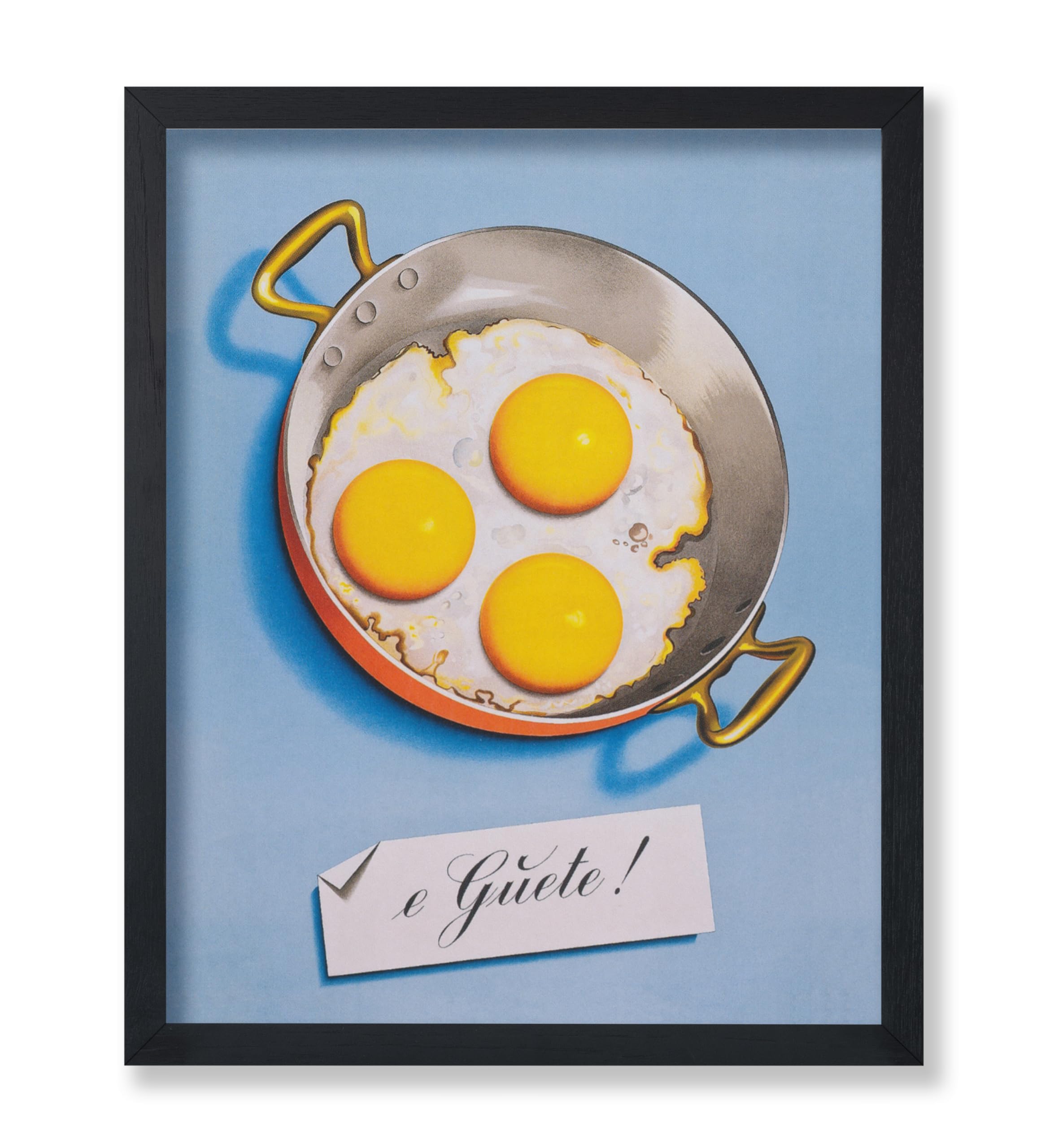 Monem Art Vintage Breakfast Poster - Retro Fried Eggs Print - Food & Drink Art - Ideal Gift for Chef, Cook, Foodies - Great Decor for Kitchen, Dining