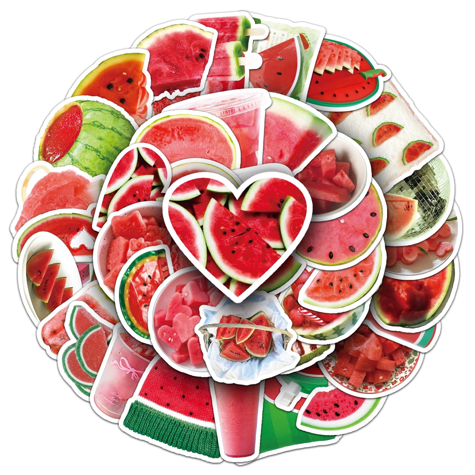 Watermelon Aufkleber für Jugendliche Erwachsene 50 Stück Wassermelone Vinyl Sticker Set Auto Motorräder Fahrrad Skateboard Snowboard Gepäck Laptop Koffer Helm Motorrad Computer